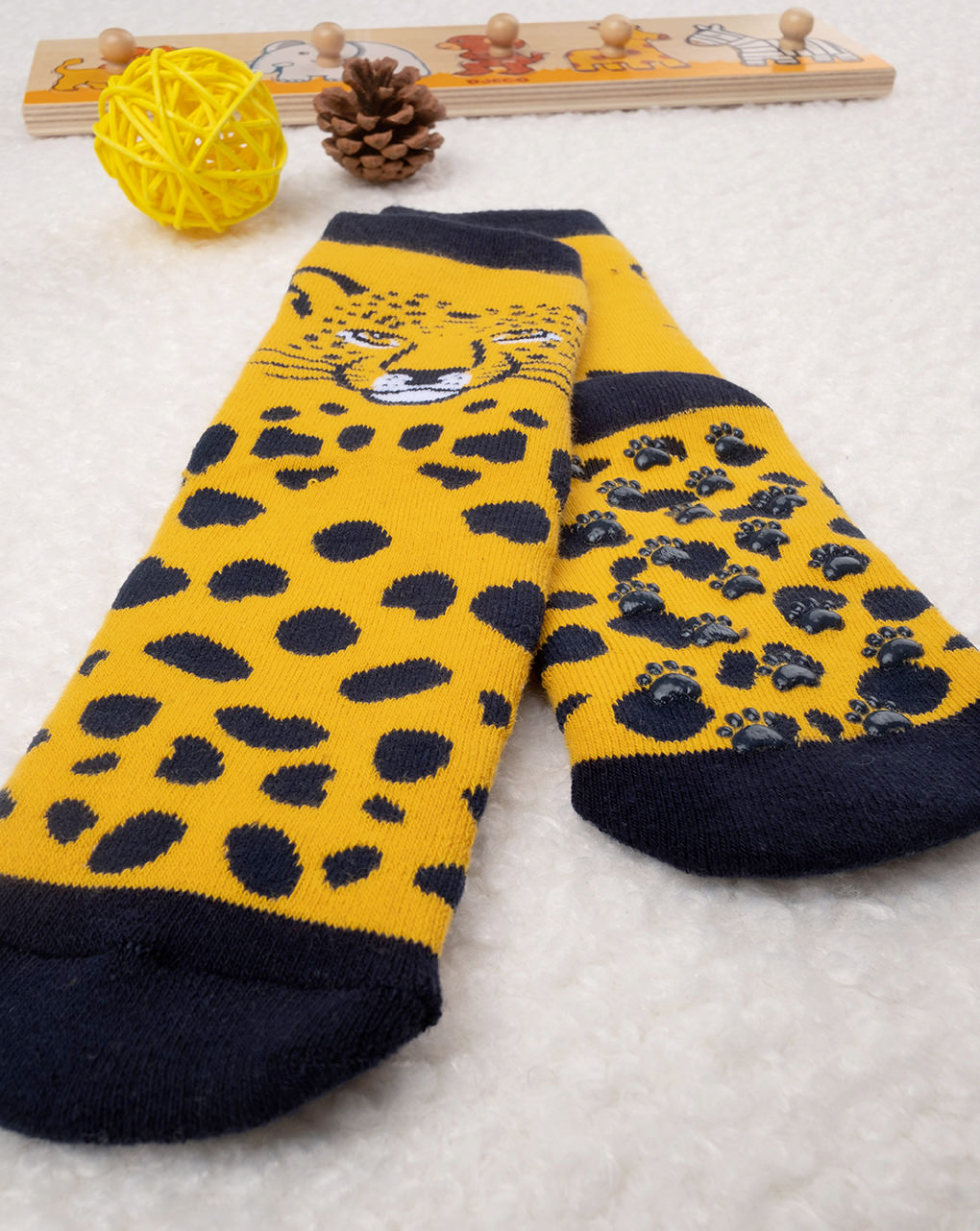 παιδικά αντιολισθητικά καλτσάκια με τίγρη για αγόρι - Prénatal