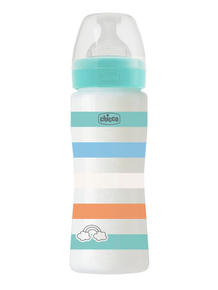 Chicco μπιμπερό πλαστικό well being 330ml green boy 4+ μηνών - Chicco