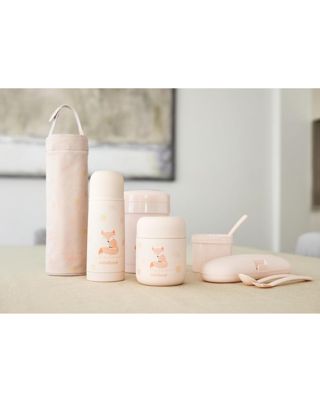 Miniland σετ κουταλοπίρουνα 3τμχ σε θήκη picneat dolce 6m+ candy ml89519 - Miniland