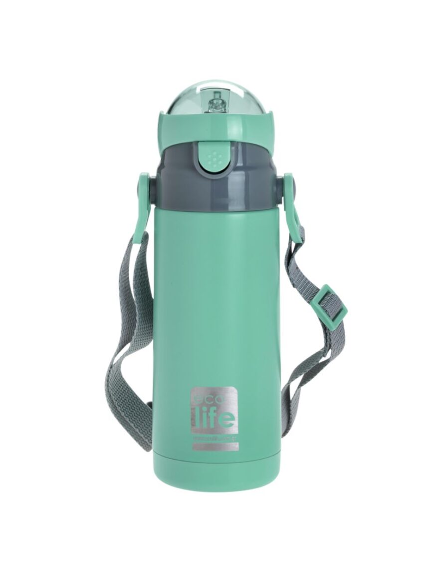Ecolife ανοξείδωτο παγούρι με καλαμάκι kids thermos 400ml mint 33-bo-2988 - Ecolife