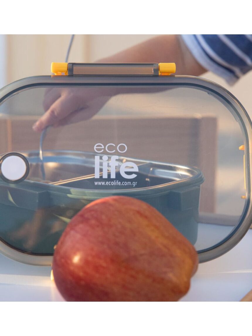 Ecolife ανοξείδωτο φαγητοδοχείο με χώρισμα 900ml forest green 33-bo-9067 - Ecolife