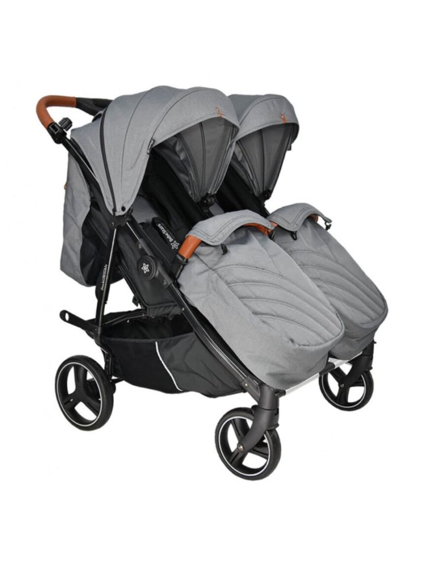 Bebe stars καρότσι διδύμων double trouble grey - Bebe Stars