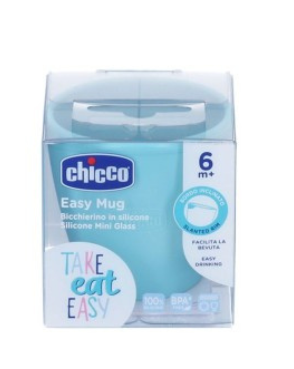 Chicco μίνι ποτηράκι σιλικόνης σιέλ 6m+ - 