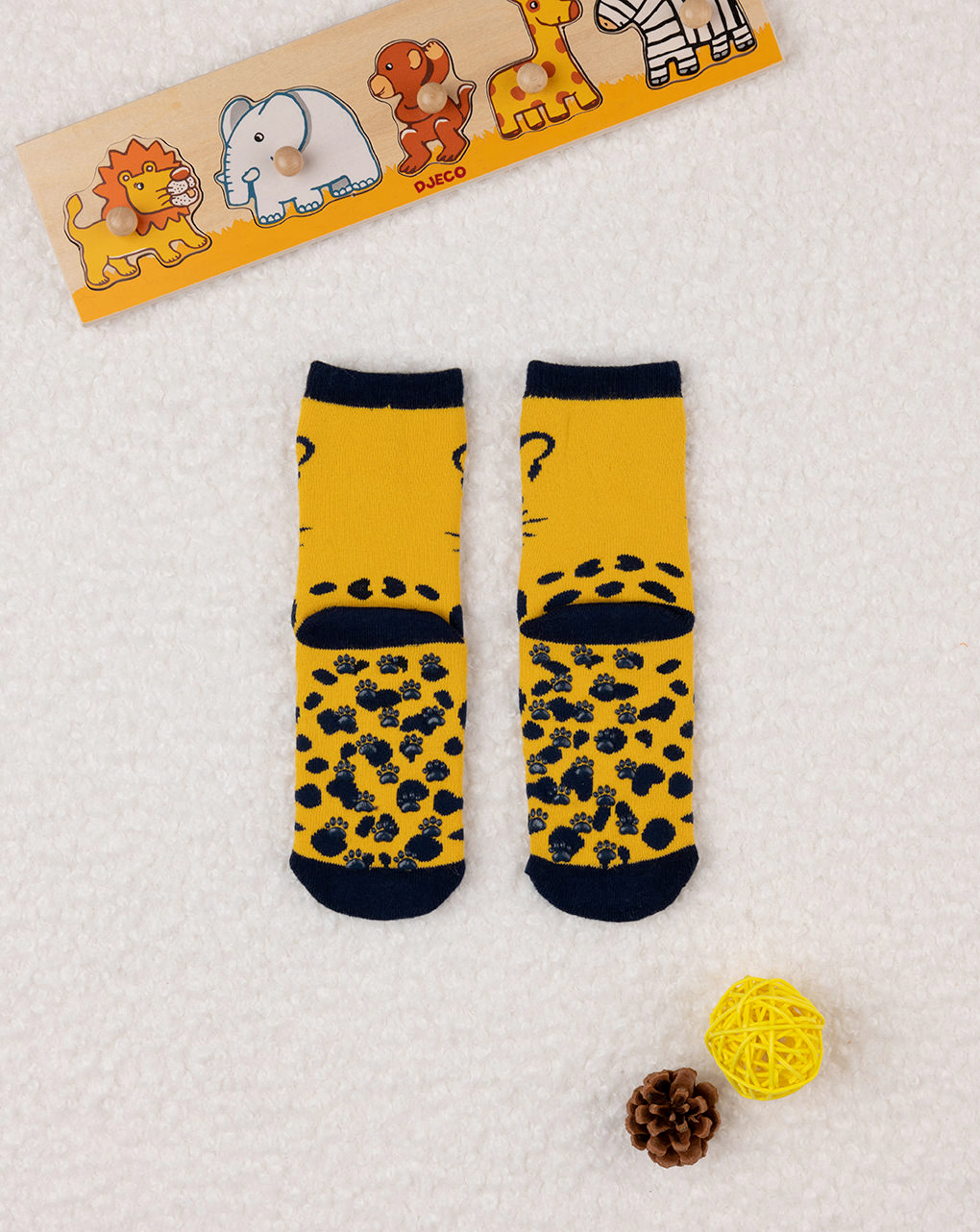 παιδικά αντιολισθητικά καλτσάκια με τίγρη για αγόρι - Prénatal