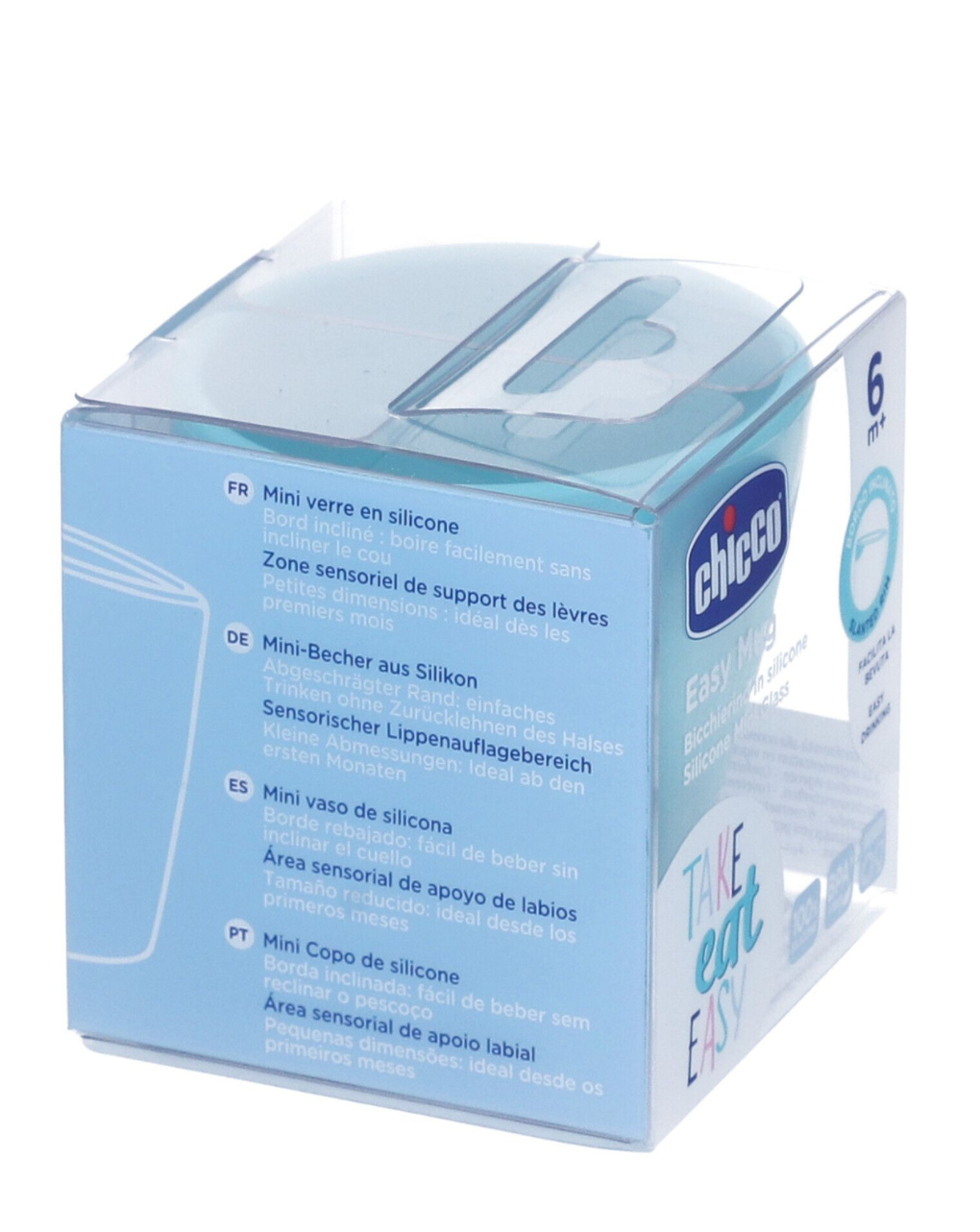 Chicco μίνι ποτηράκι σιλικόνης σιέλ 6m+ - 