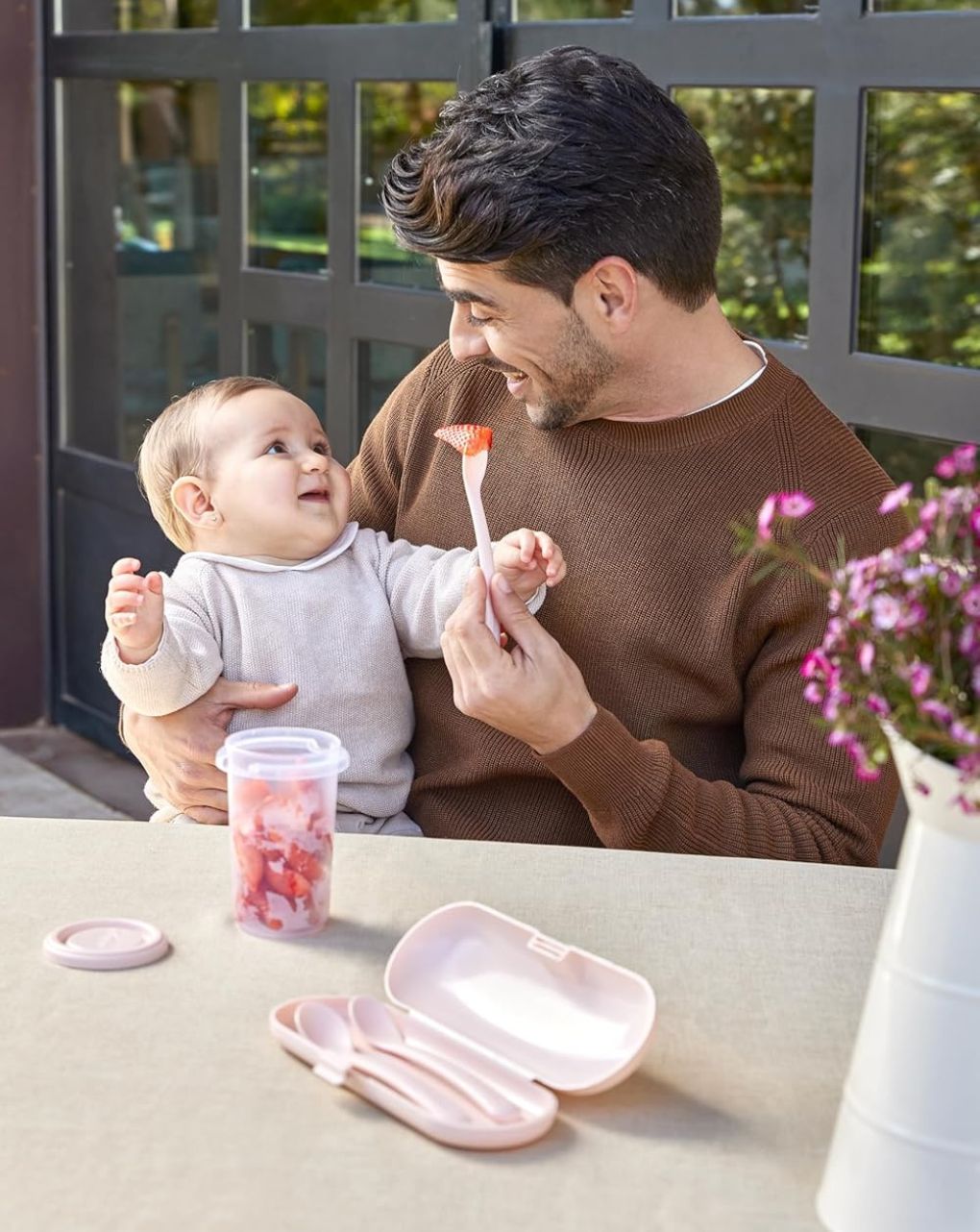 Miniland σετ κουταλοπίρουνα 3τμχ σε θήκη picneat dolce 6m+ candy ml89519 - Miniland