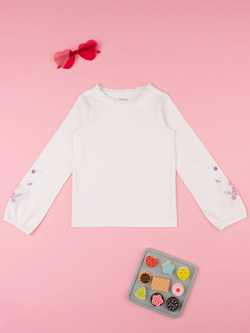παιδική μπλούζα λευκή με λουλούδια για κορίτσι - Prénatal