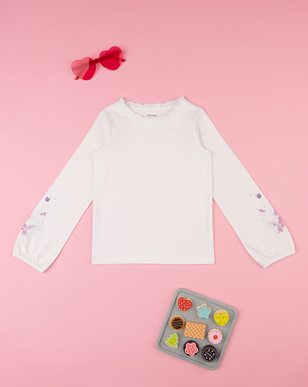 παιδική μπλούζα λευκή με λουλούδια για κορίτσι