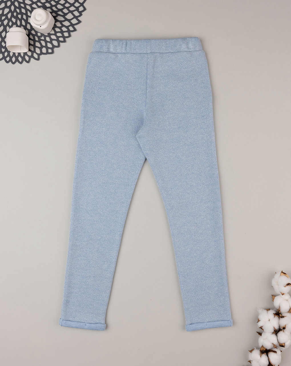 παιδικό παντελόνι φούτερ γαλάζιο lurex για κορίτσι - Prénatal