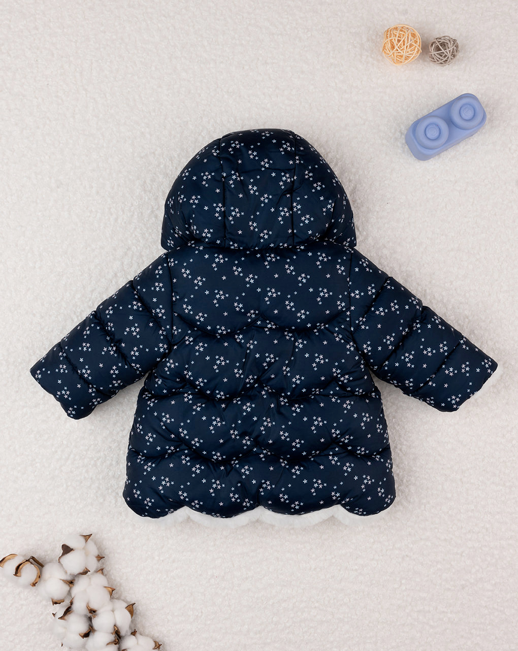 βρεφικό μπουφάν μπλε με αστεράκια για κορίτσι - Prénatal