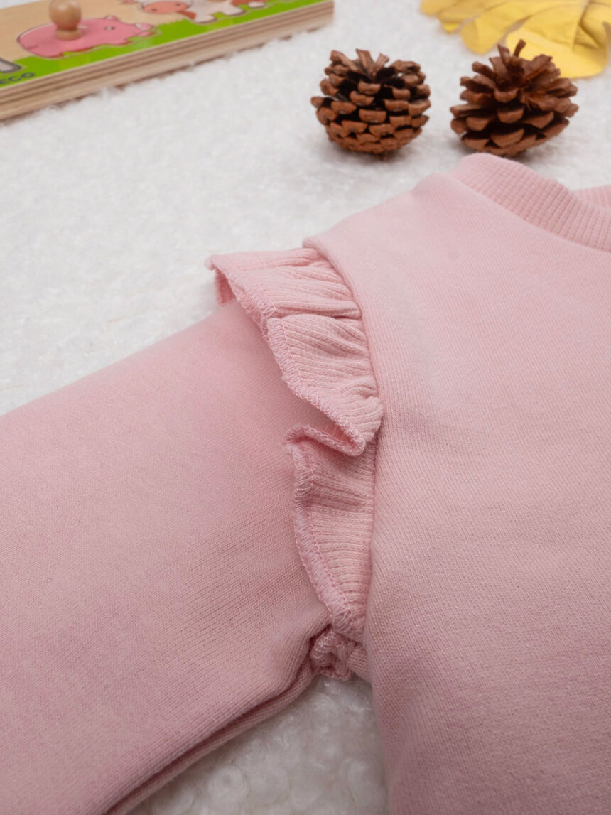 βρεφική μπλούζα φούτερ ροζ teddy για κορίτσι - Prénatal