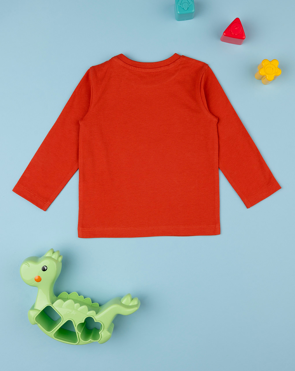 βρεφική μπλούζα πορτοκαλί με δεινόσαυρους για αγόρι - Prénatal