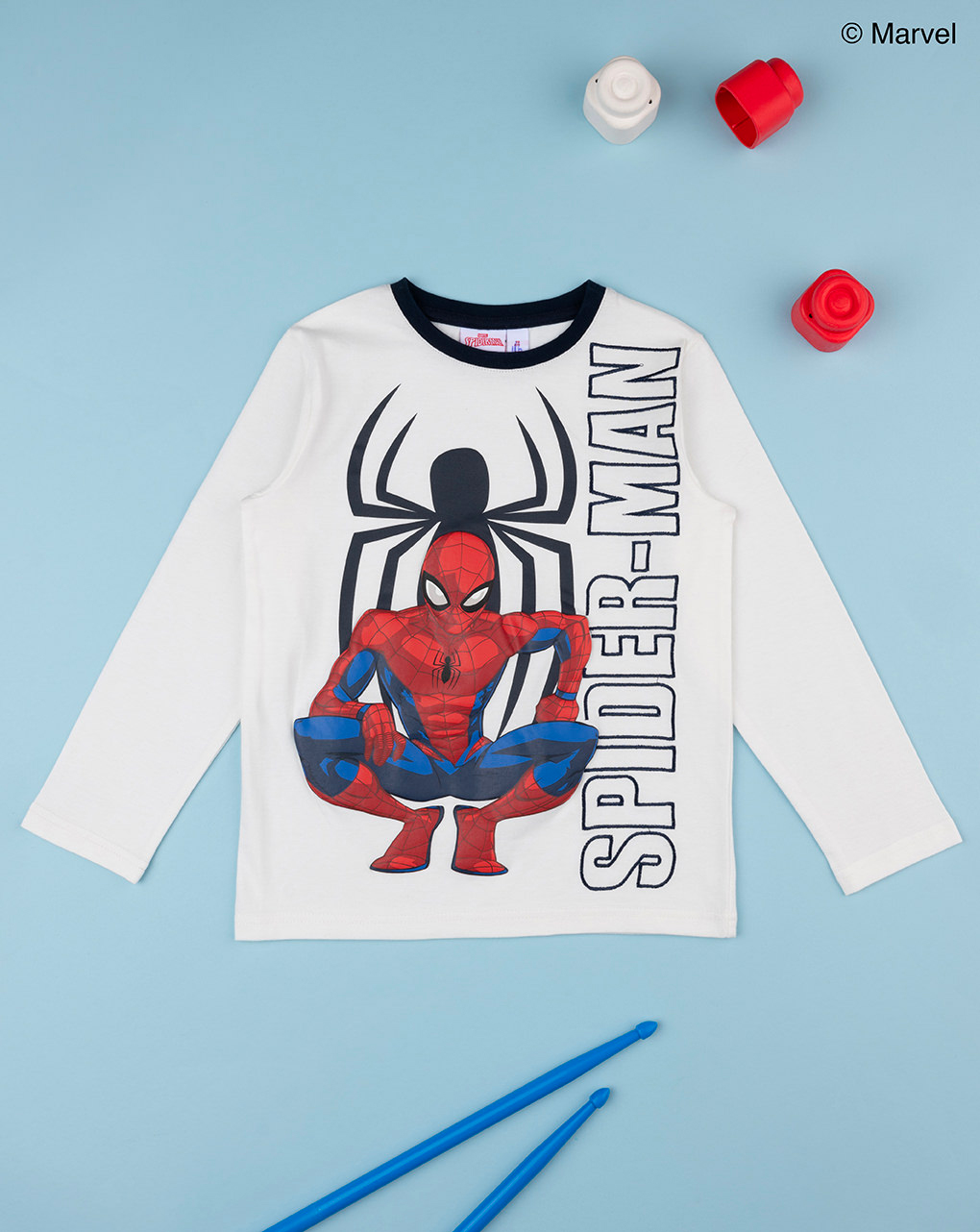 παιδική μπλούζα λευκή με το spiderman για αγόρι
