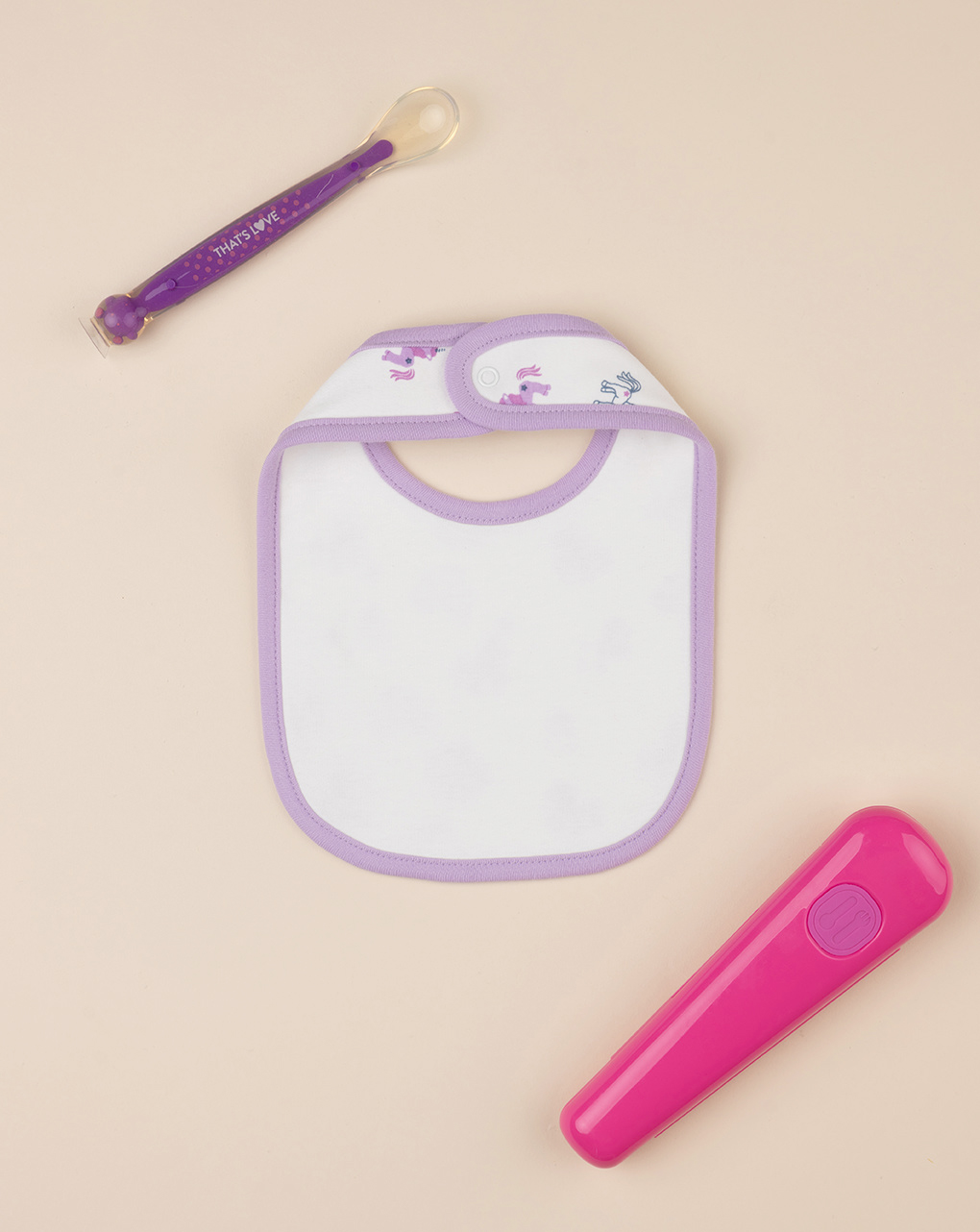 βρεφική σαλιάρα λευκή με μονόκερους για κορίτσι - Prénatal