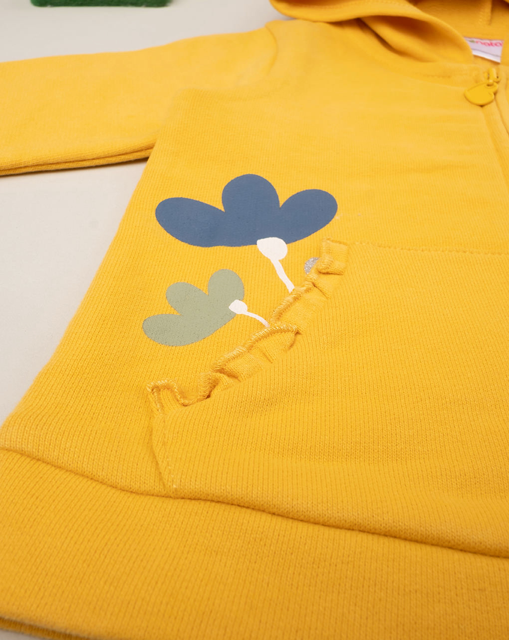 βρεφική ζακέτα φούτερ κίτρινη με λουλούδια για κορίτσι - Prénatal