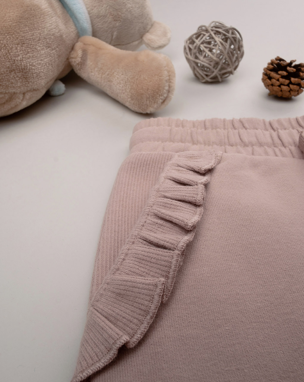 παιδικό παντελόνι φούτερ dusty pink teddy για κορίτσι - Prénatal