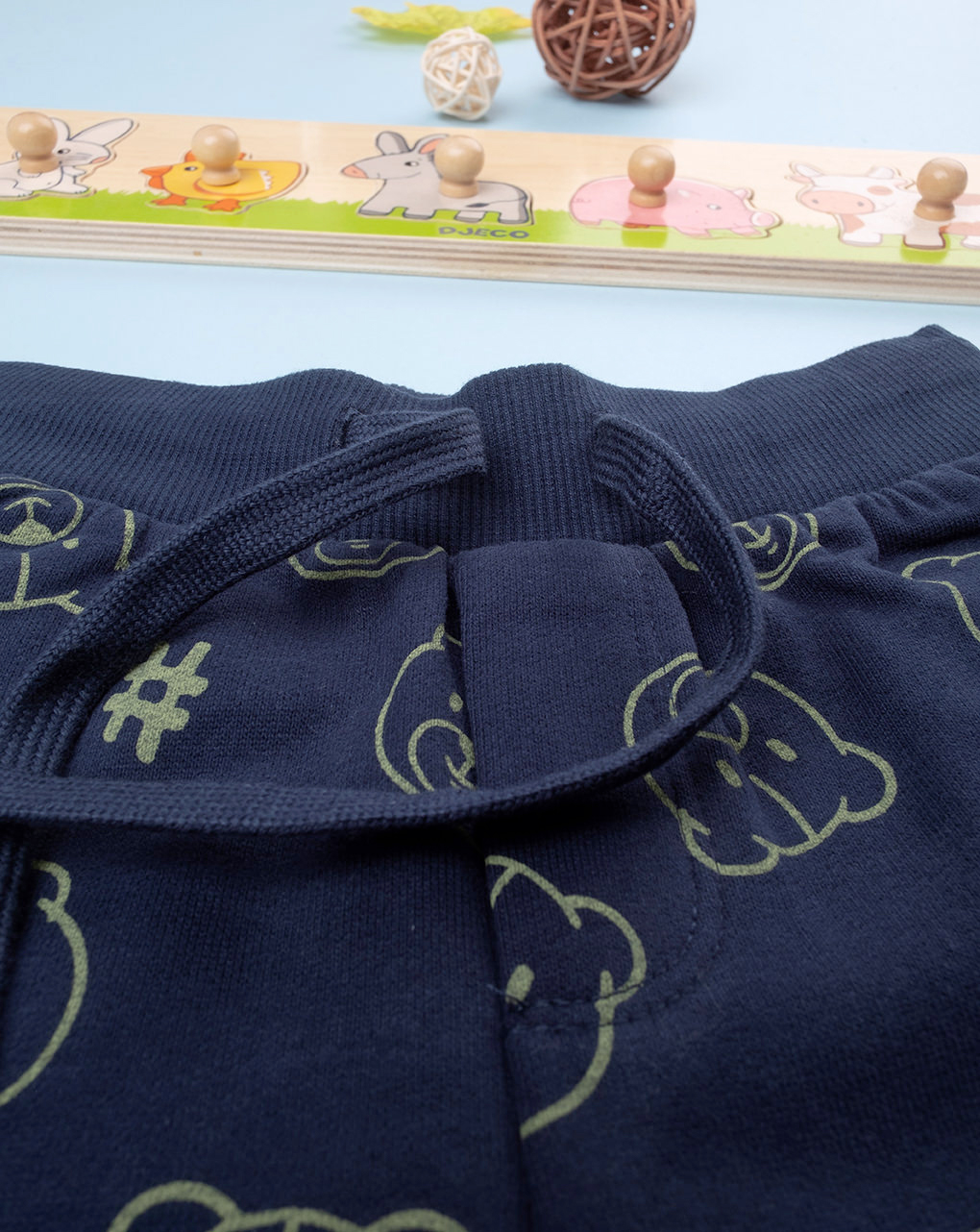 βρεφικό παντελόνι φούτερ μπλε με αρκουδάκια για αγόρι - Prénatal