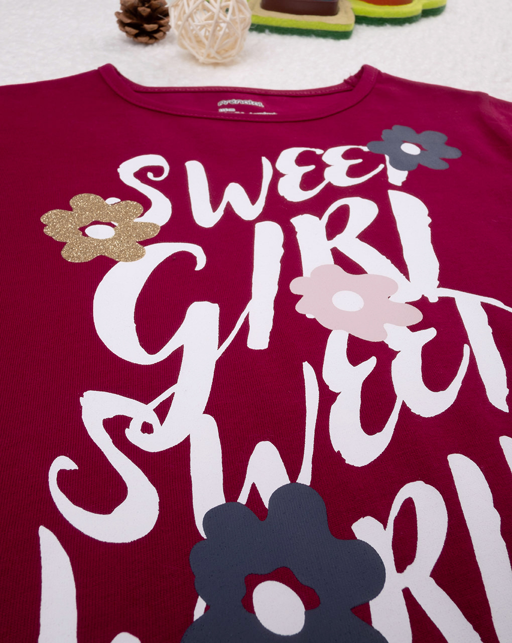 παιδική μπλούζα μπορντώ sweet girl για κορίτσι - Prénatal