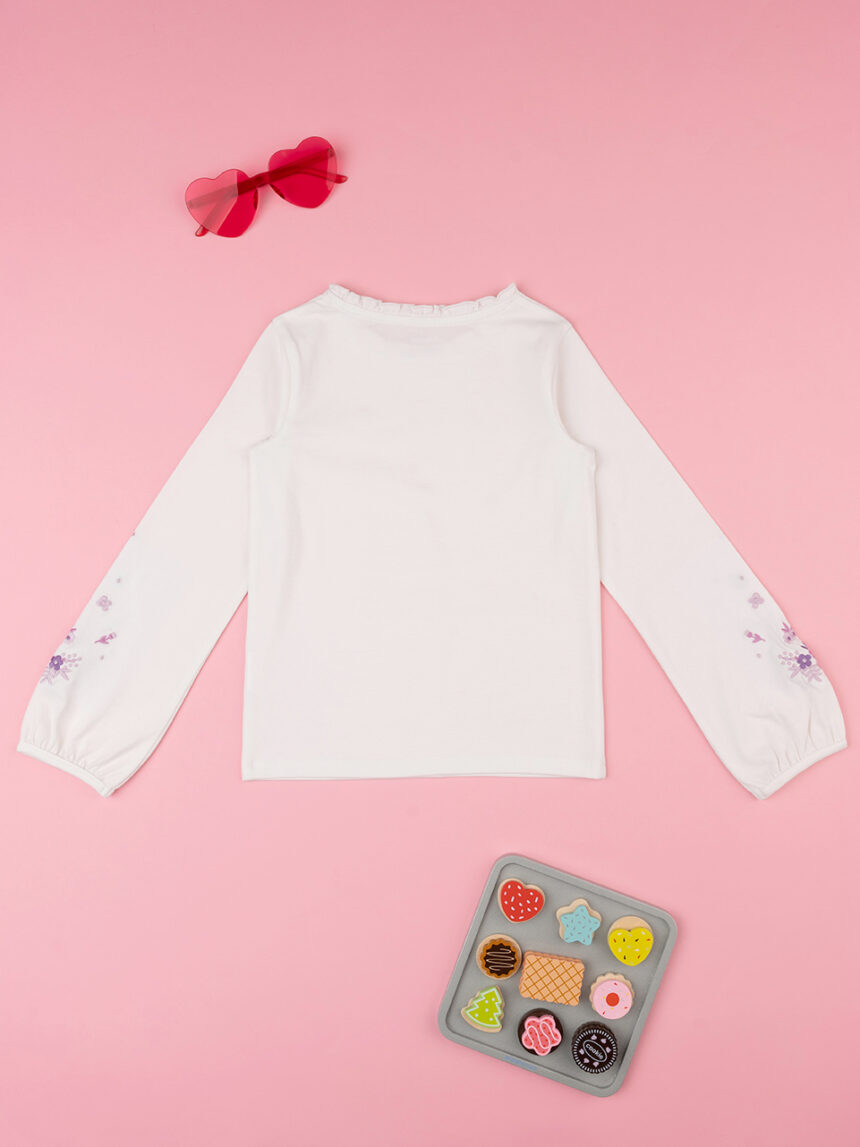 παιδική μπλούζα λευκή με λουλούδια για κορίτσι - Prénatal