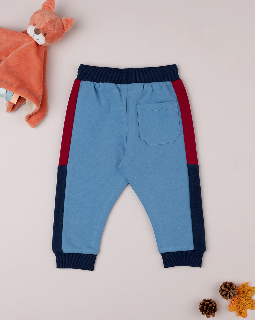 βρεφικό παντελόνι φούτερ γαλάζιο teddy για αγόρι - Prénatal