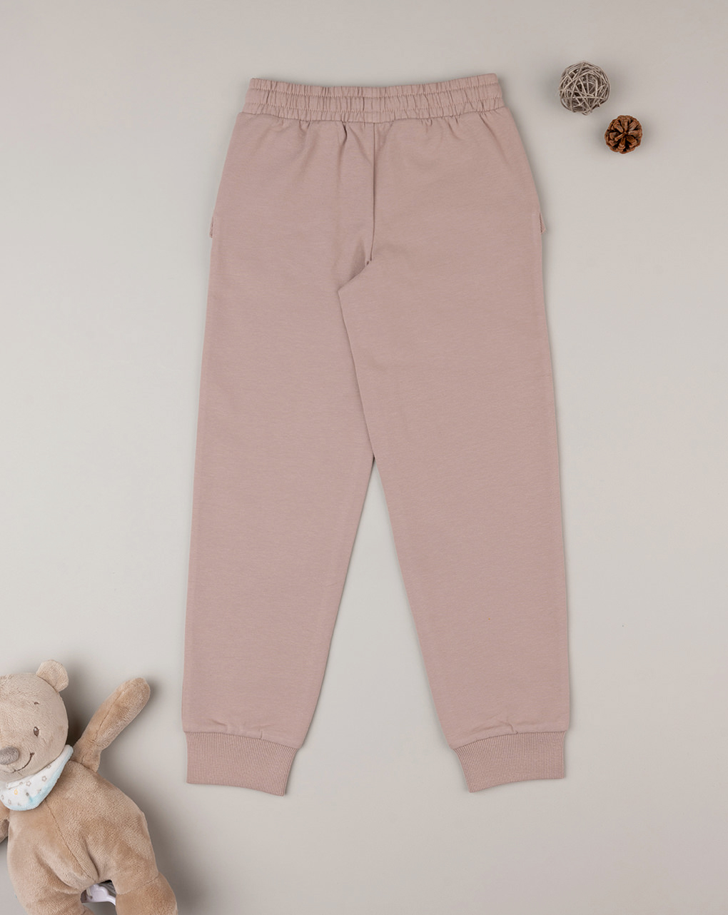 παιδικό παντελόνι φούτερ dusty pink teddy για κορίτσι - Prénatal