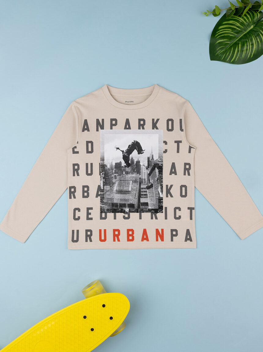 παιδική μπλούζα μπεζ urban για αγόρι - Prénatal