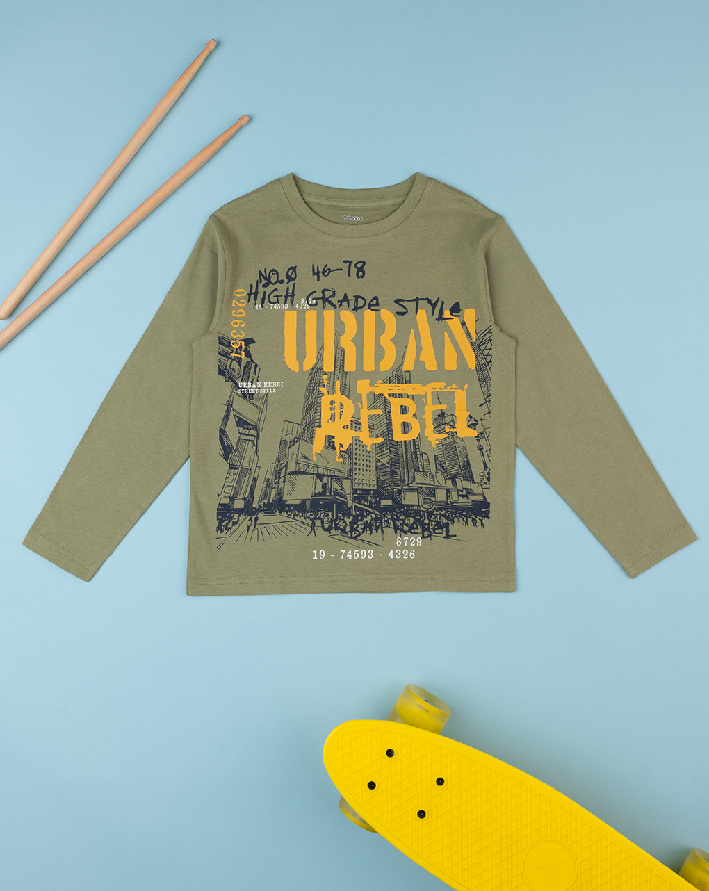 παιδική μπλούζα χακί urban rebel για αγόρι - Prénatal