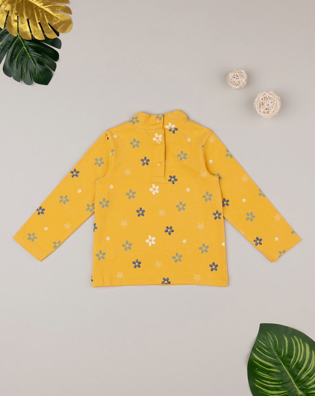 βρεφική μπλούζα ζιβάγκο κίτρινη φλοράλ για κορίτσι - Prénatal