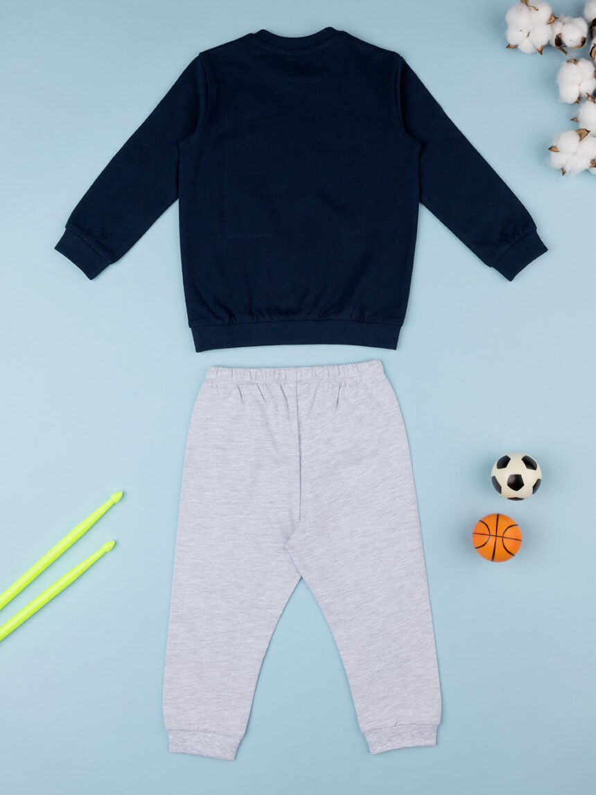βρεφική πιτζάμα μπλε/γκρι goal για αγόρι - Prénatal