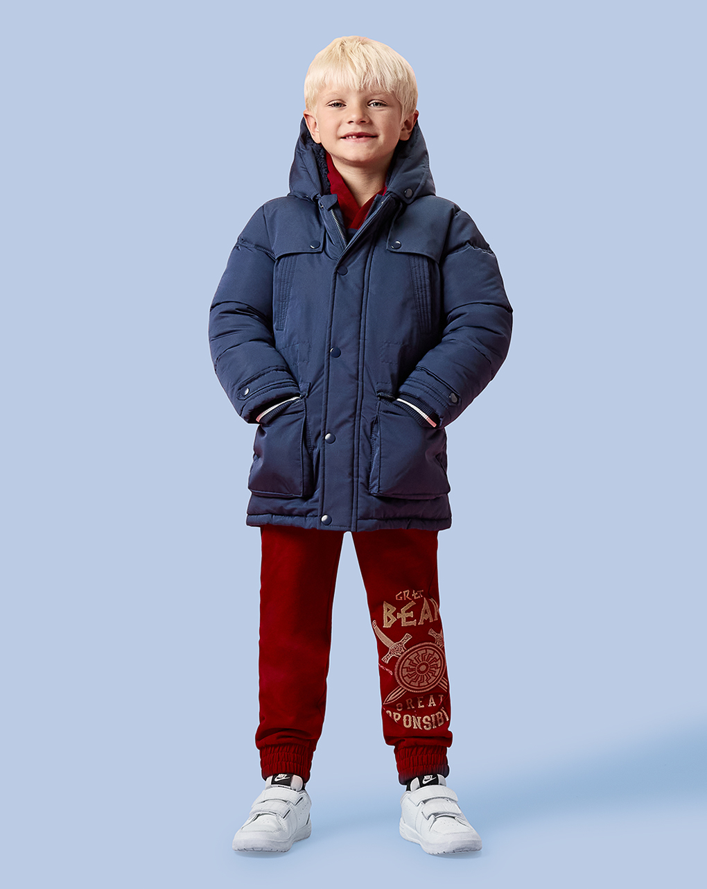 παιδικό μπουφάν φουσκωτό μπλε για αγόρι - Prénatal