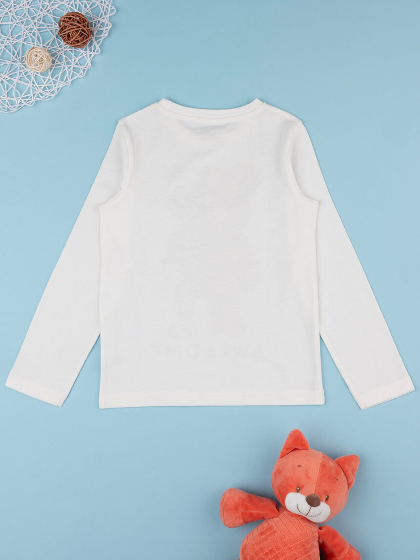 παιδική μπλούζα λευκή teddy για αγόρι - Prénatal