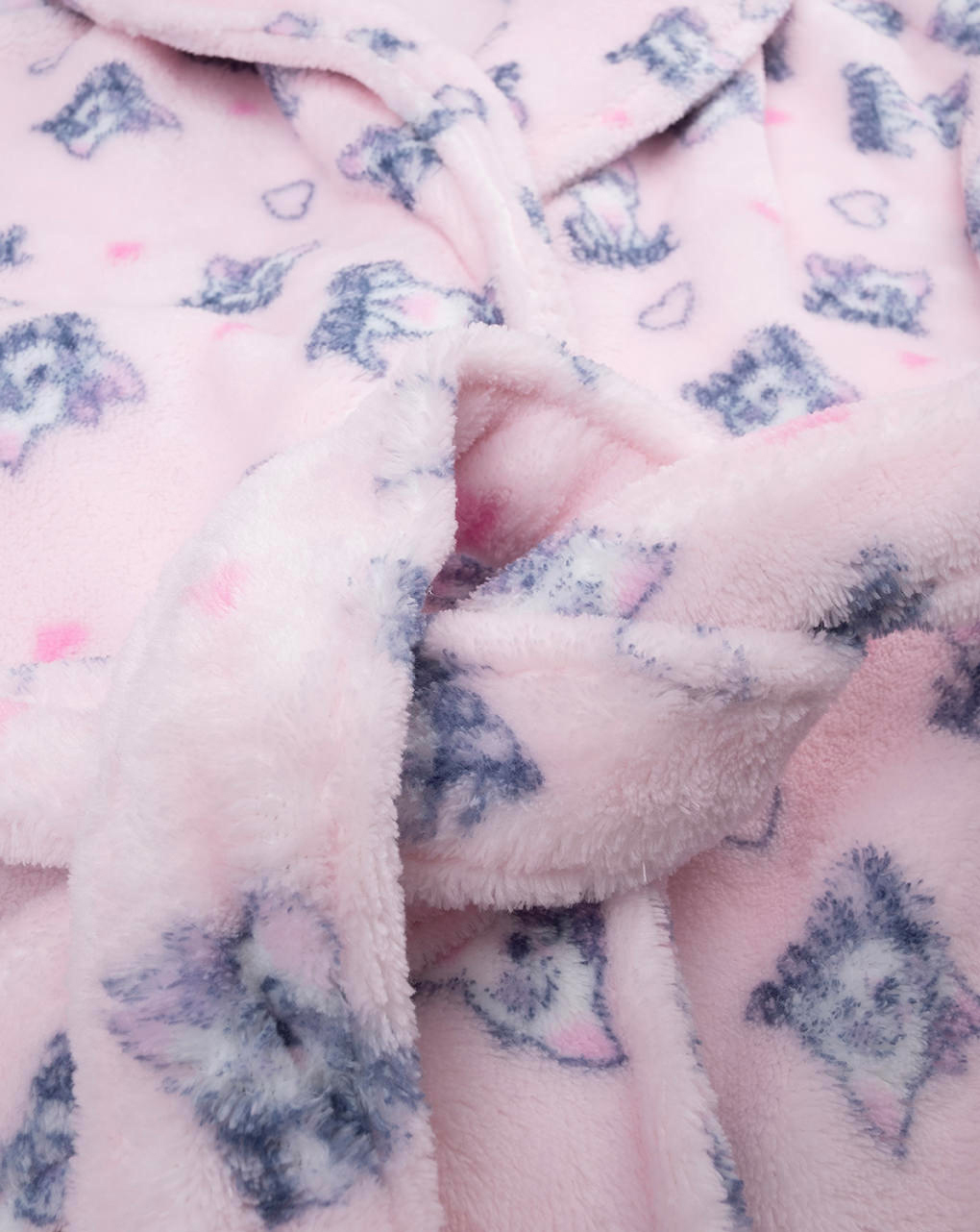 παιδική σενίλ ρόμπα ροζ με γατάκια για κορίτσι - Prénatal