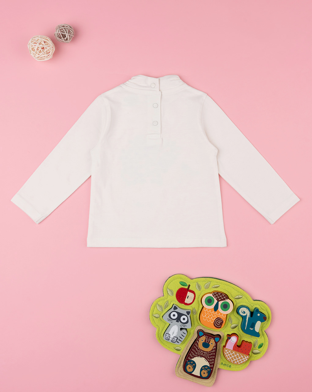 βρεφική μπλούζα ζιβάγκο λευκή με σκαντζόχοιρο για κορίτσι - Prénatal