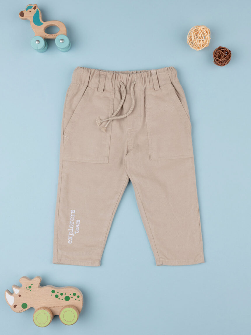 βρεφικό παντελόνι βελουτέ μπεζ artic για αγόρι - Prénatal