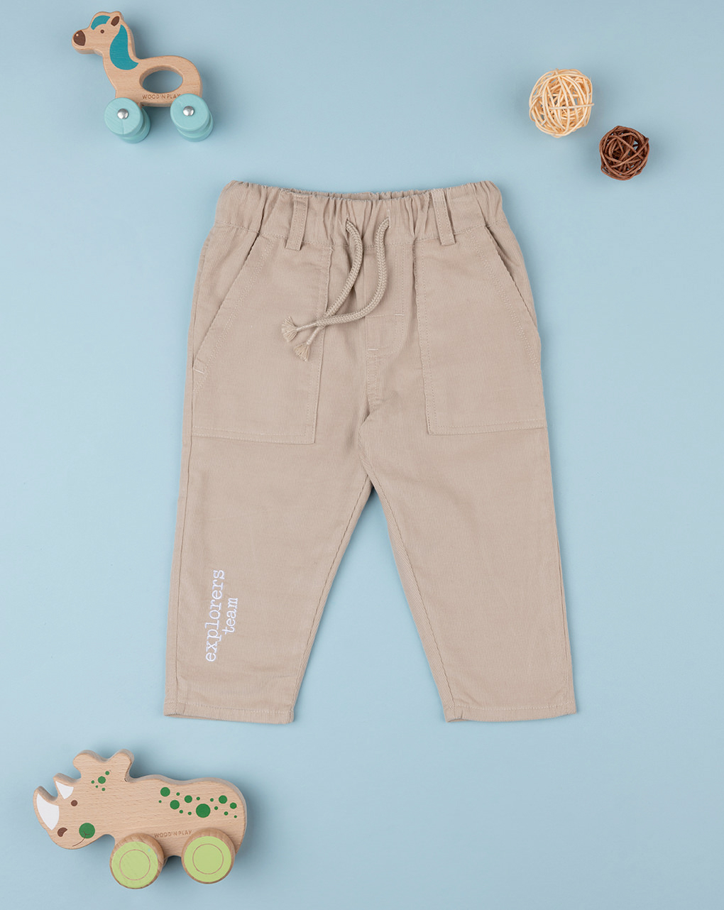 βρεφικό παντελόνι βελουτέ μπεζ artic για αγόρι - Prénatal