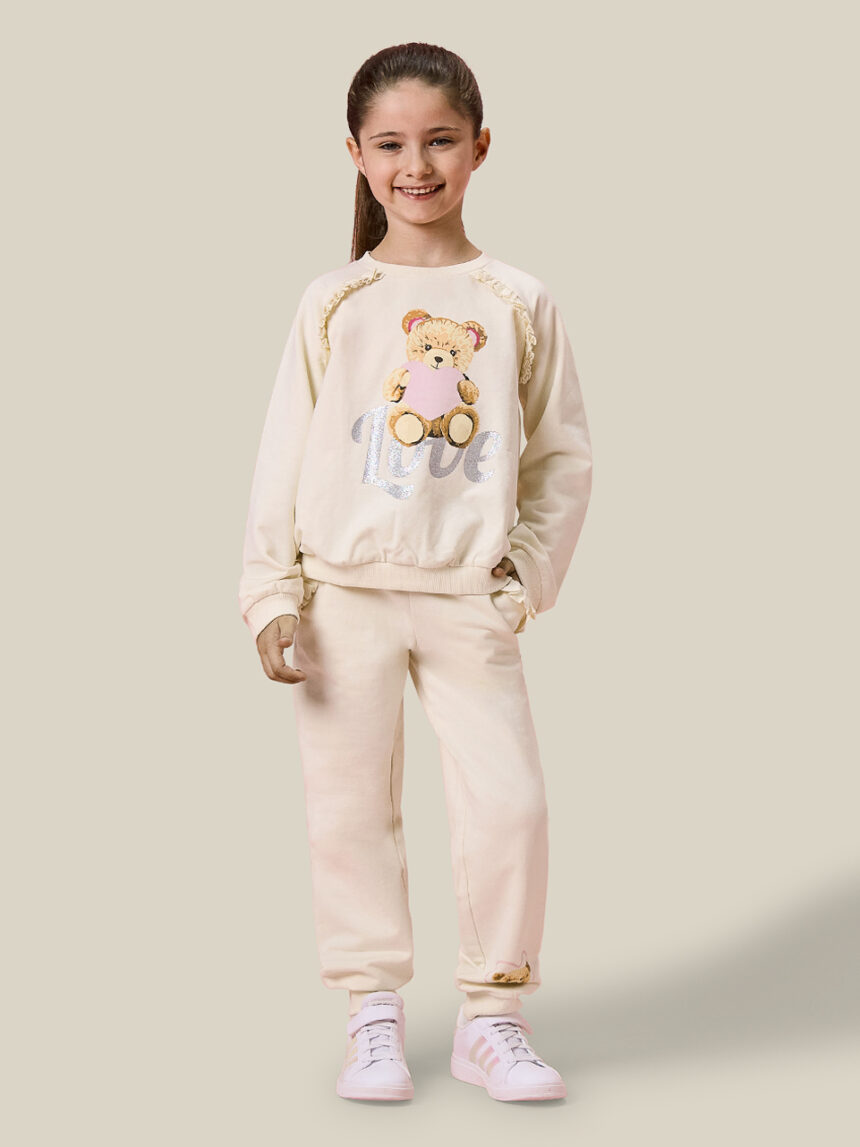 παιδική μπλούζα φούτερ κρεμ teddy για κορίτσι - Prénatal