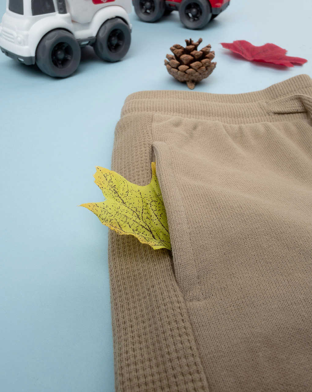 βρεφικό παντελόνι φούτερ πράσινο με ένθετα για αγόρι - Prénatal