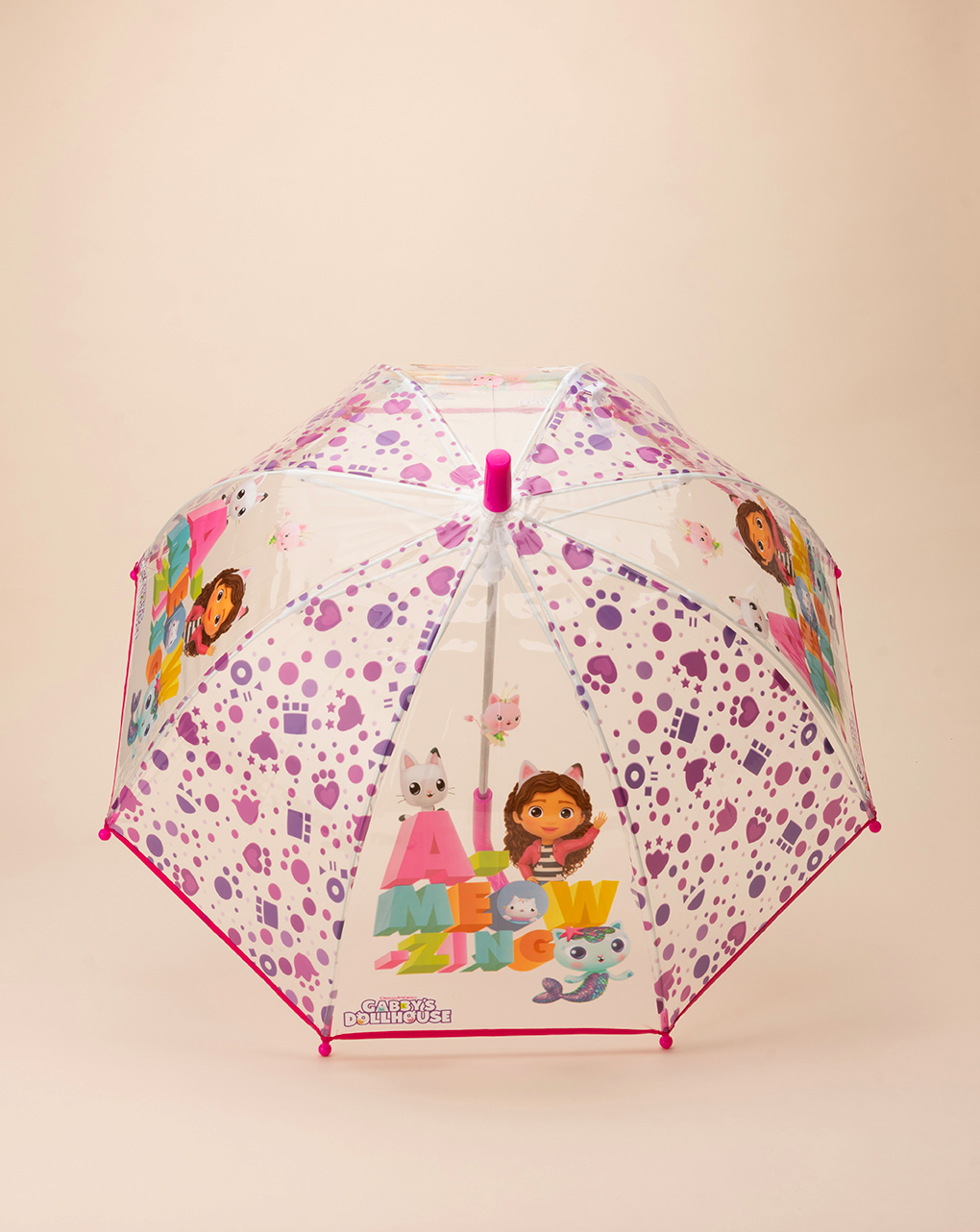 παιδική ομπρέλα διαφανής με τη gabby για κορίτσι