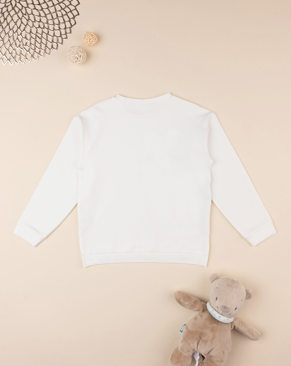 παιδική μπλούζα φούτερ λευκή με αρκουδάκι για κορίτσι - Prénatal