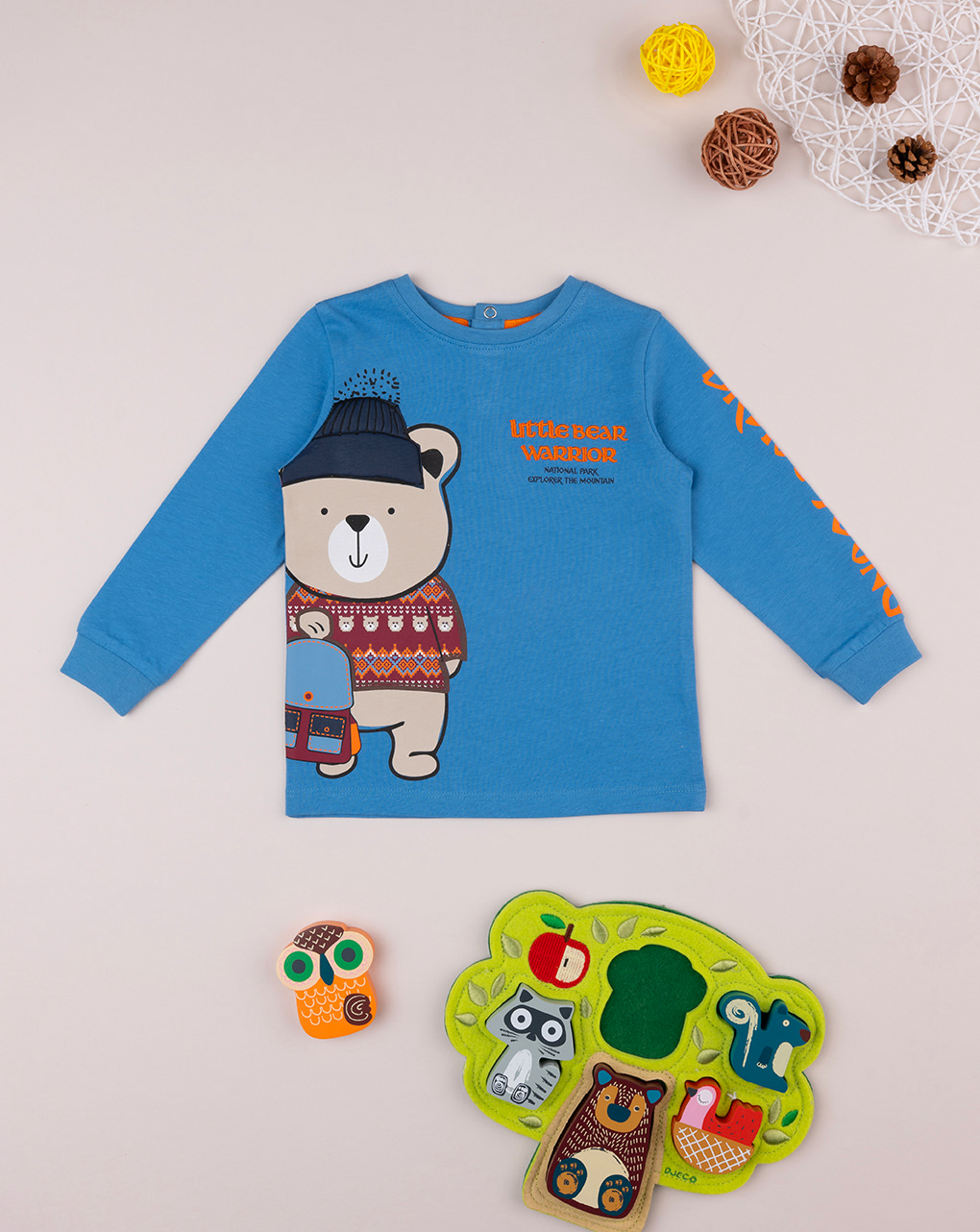 βρεφική μπλούζα γαλάζια teddy για αγόρι - Prénatal