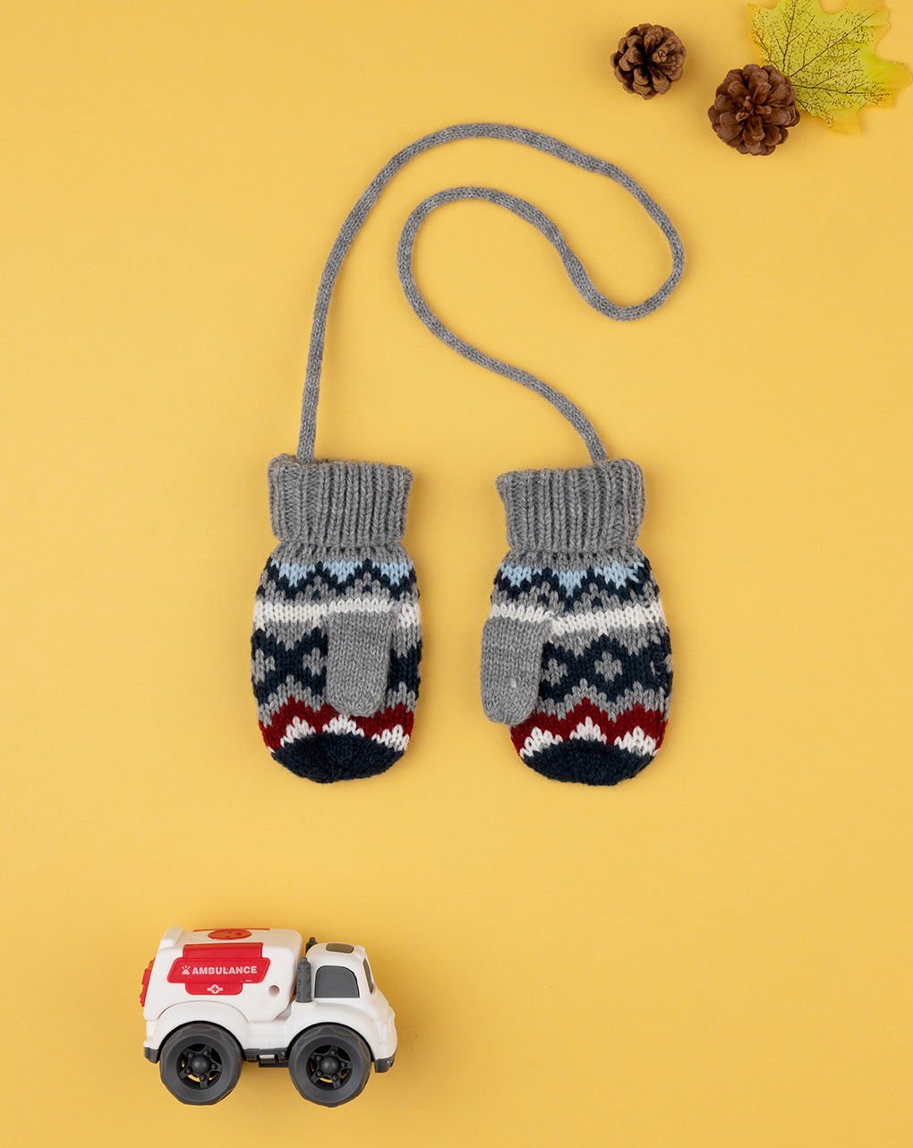 βρεφικά γαντάκια χουφτίτσες γκρι/μπλε για αγόρι - Prénatal