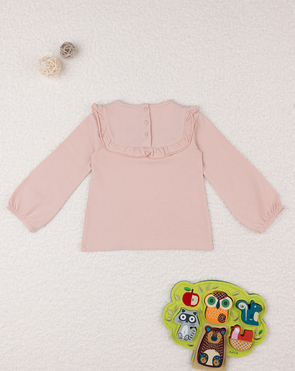 βρεφική μπλούζα ροζ με λουλούδια για κορίτσι - Prénatal