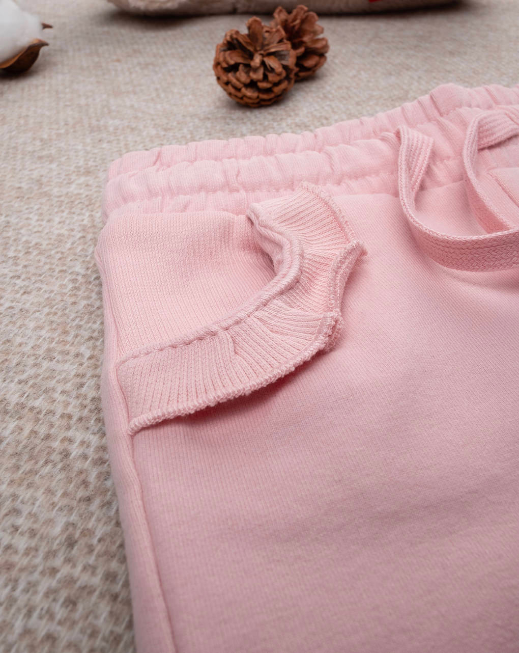 βρεφικό παντελόνι φούτερ ροζ teddy για κορίτσι - Prénatal