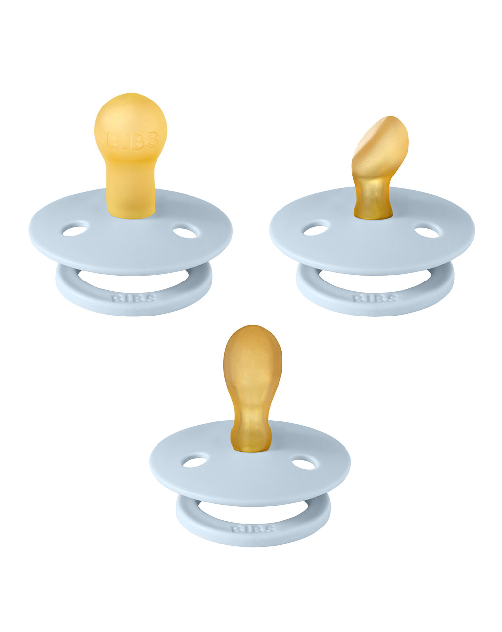 Bibs πιπίλες καουτσούκ try-it colour baby blue  0+m σετ 3 τεμ. - BIBS