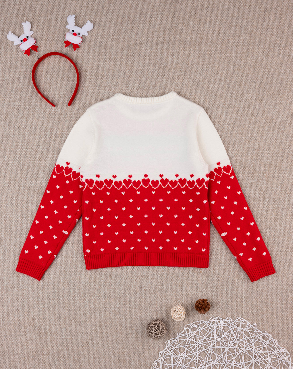 χριστουγεννιάτικο παιδικό πουλόβερ με ταράνδους για κορίτσι - Prénatal