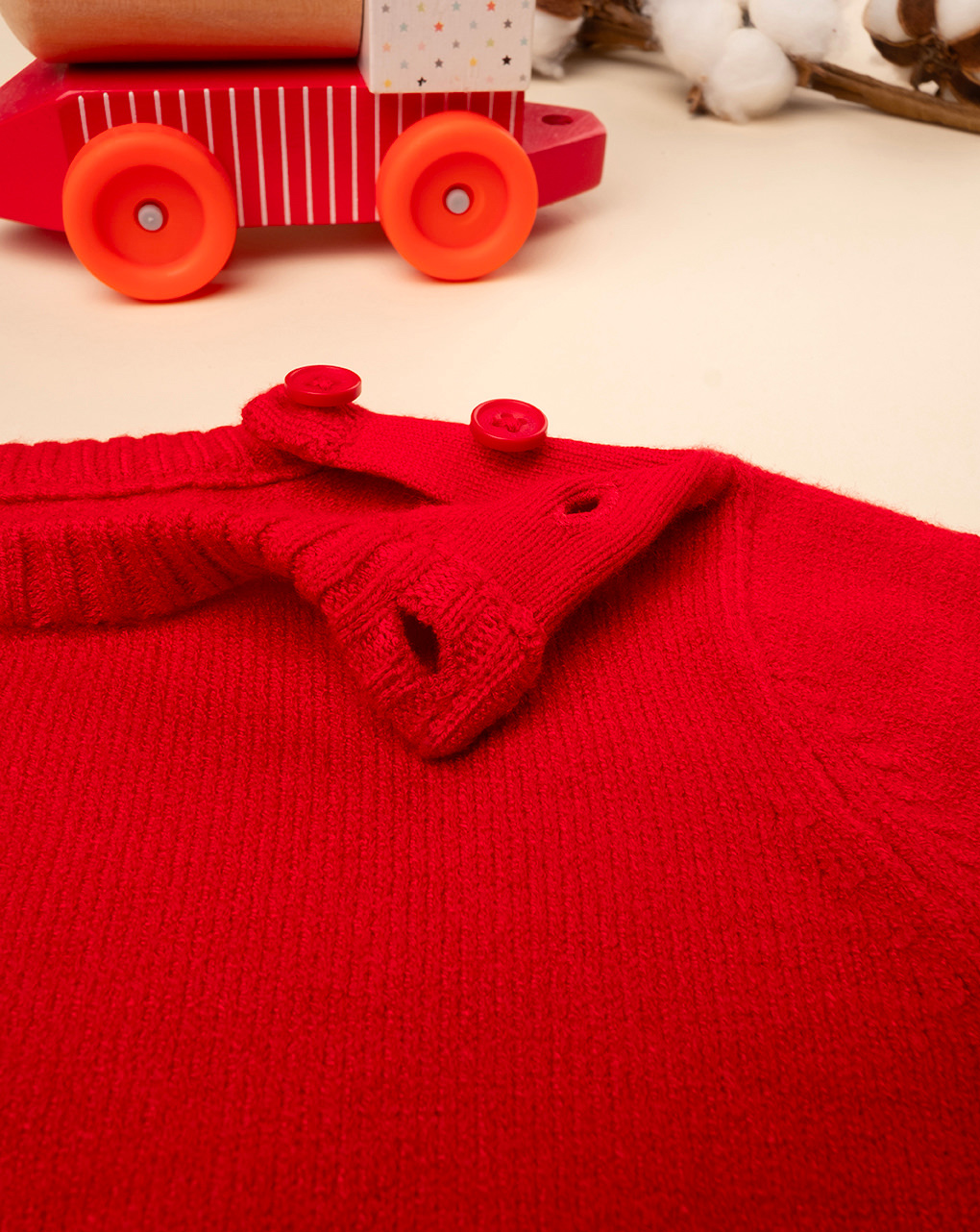 βρεφικό πουλόβερ κόκκινο teddies για αγόρι - Prénatal