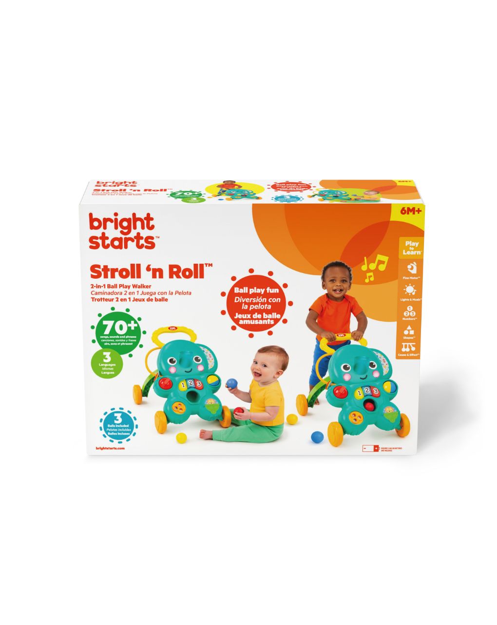 Bright starts kids ii stroll 'n roll 2-in-1 ball play walker 12892 - KIDS II