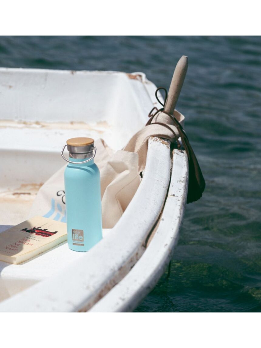 Ecolife μπουκάλι θερμός bamboo lid 500ml blue 33-bo-3044 - Ecolife