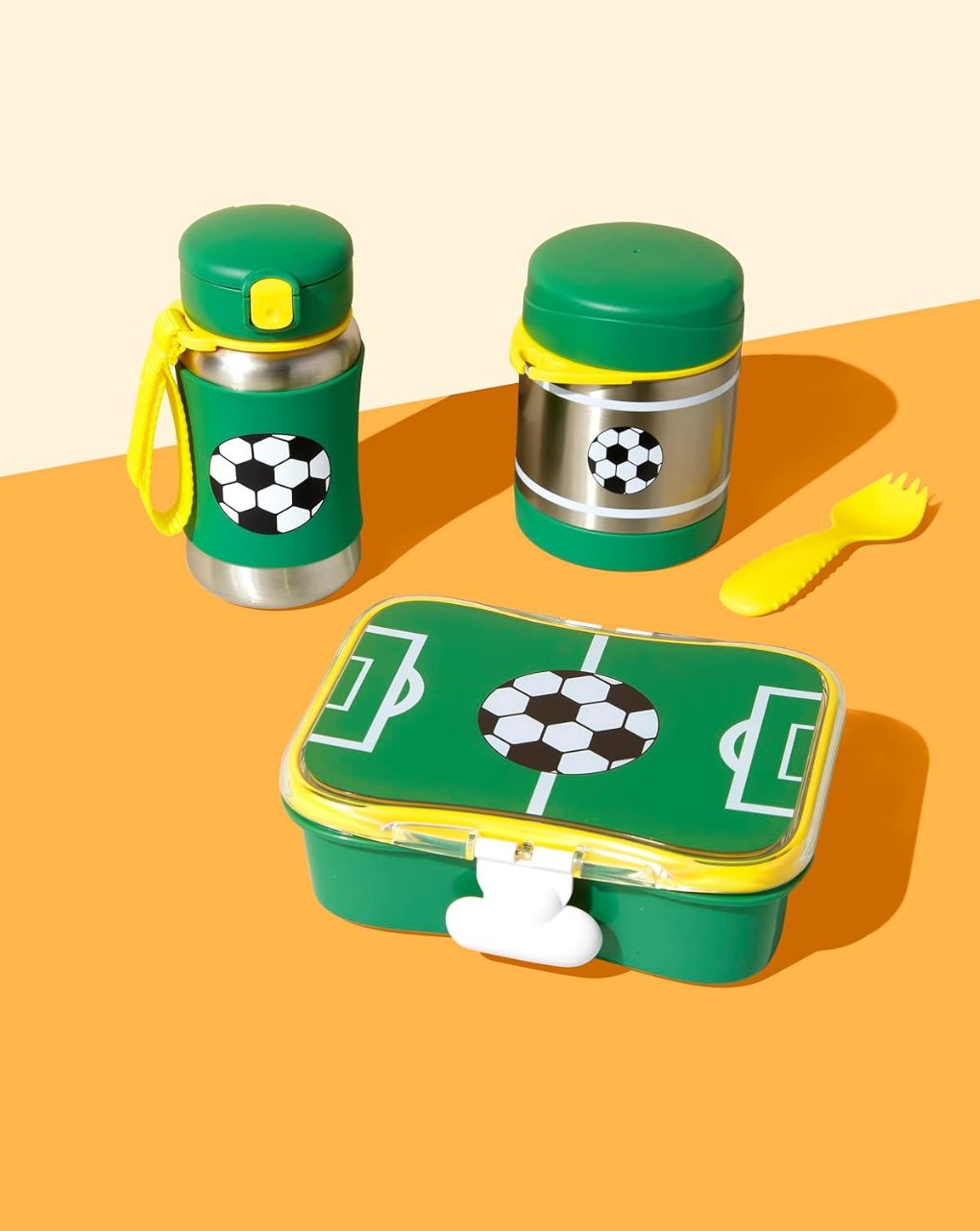 Skip hop spark style stainless steel παγούρι με καλαμάκι 350ml soccer 9o285710 - SKIP HOP