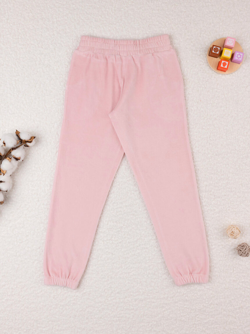 παιδικό παντελόνι φόρμας σενίλ ροζ be happy για κορίτσι - Prénatal